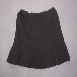 Jones Studio Separates Womens Black Pleated Flare Midi Skirt 16W